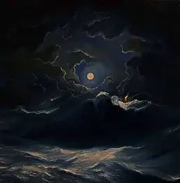 Justyna Kopania, Луна, Масляная картина - холст, 60 x 60