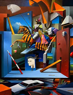 Mikołaj Sętowski, Towards a New Adventure, Acrylic painting, Oil painting - canvas, 90 x 120