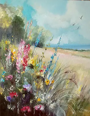 Krzysztof Kłosowicz, "Verso il mare", Quadro a olio - tela, 40 x 50
