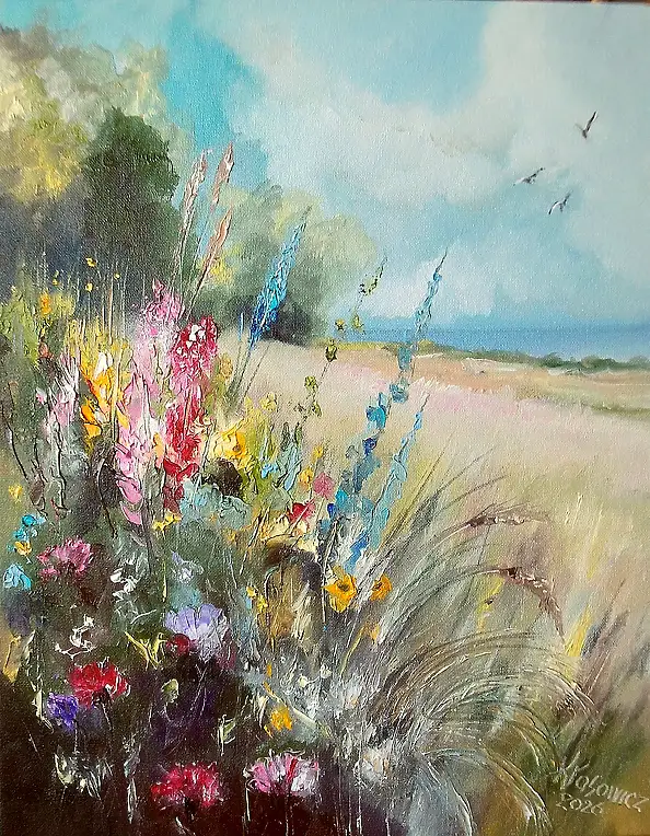 Krzysztof Kłosowicz, "Verso il mare", Quadro a olio - tela, 40 x 50