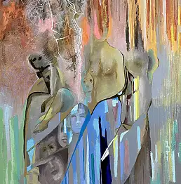 Anna Lupa Suchy, Kurtyna w górę, Obraz olejny - płótno, 80 x 100