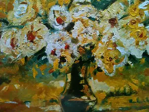 Marek Kubski - Flowers in a vase-tech putty