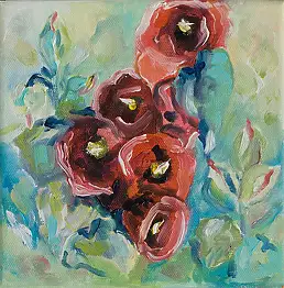 Ilona Milewska, Kwiat 2, Obraz olejny - płótno, 20 x 20