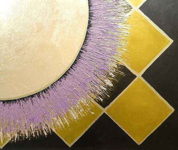 Jolanta Frankiewicz - Purple flower on a geometric background