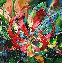 Katarzyna Korytkowska, цветок, Масляная картина - холст, 90 x 70