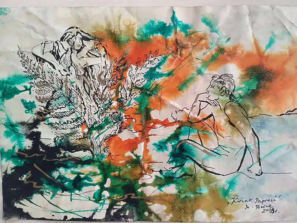 Anna Borcz, Farnblume, Aquarelle, Weitere - Papier, 38 x 30