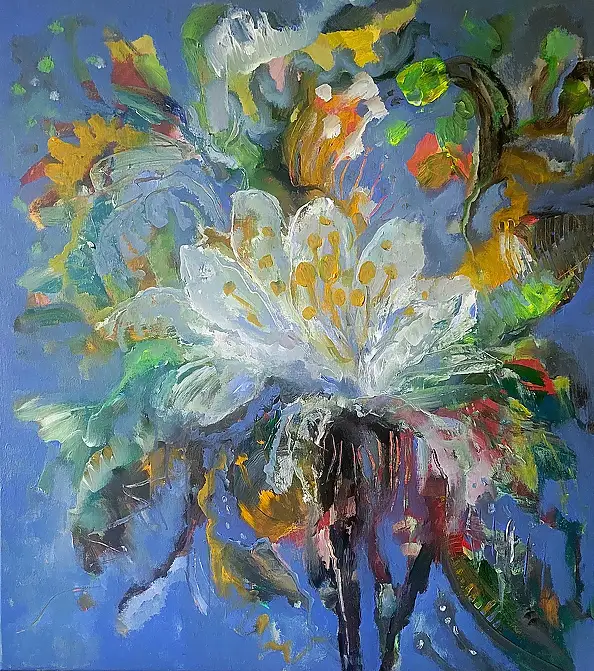 Renata Łempicka, Fern flower, Acrylic painting - canvas, 80 x 90