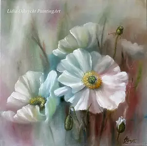 Lidia Olbrycht - Kwiaty- White poppies field