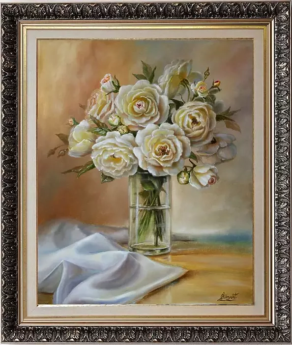 Lidia Olbrycht - Flowers- Roses in a vase