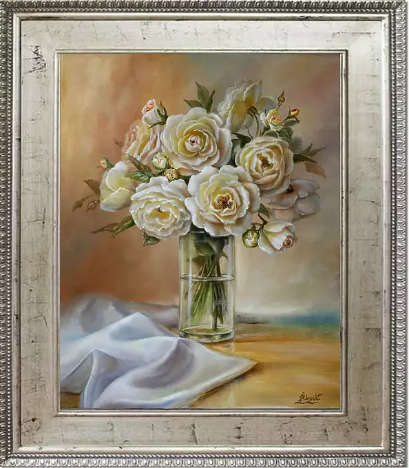 Lidia Olbrycht - Flowers- Roses in a vase