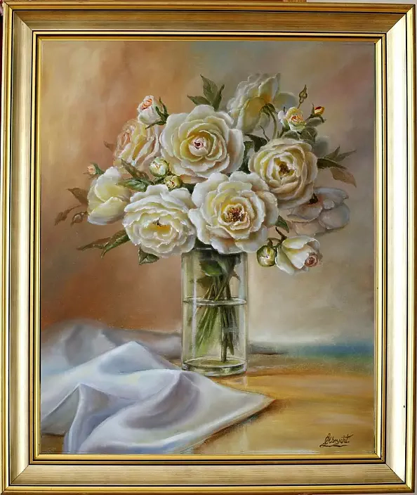 Lidia Olbrycht - Flowers- Roses in a vase