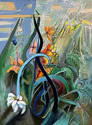 Anna Lupa Suchy, Fiori V, Quadro a olio - tela, 27 x 38