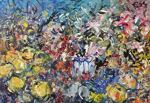 Eryk Maler - Kwiaty i owoce, 70x100 cm, 2024