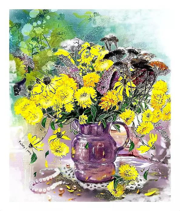 Teresa Kopańska - Flowers and pearls