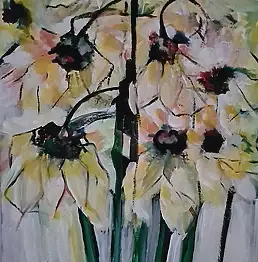 małgorzata machynia, Kwiaty, Obraz akrylowy - płótno, 75 x 115