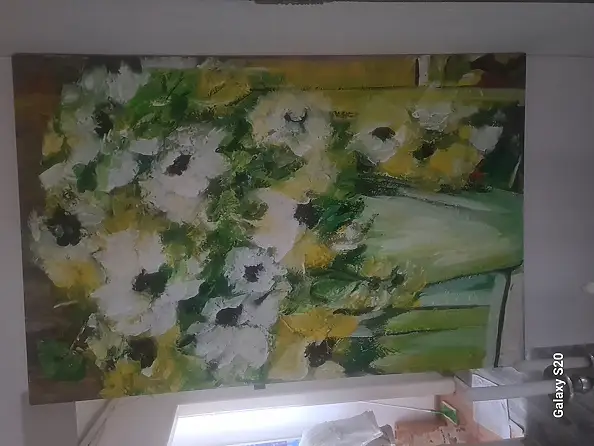 małgorzata machynia, Blumen, Acrylgemälde - Leinwand, 75 x 115