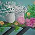 Jadwiga Rudnicka - Flowers on a wooden bench