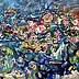 Eryk Maler, Table in the garden, Oil painting - canvas, 120 x 80