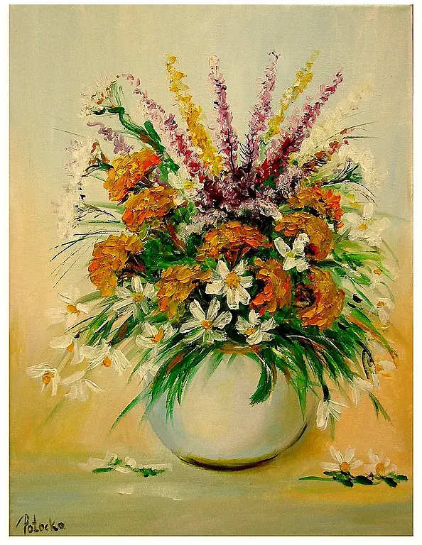 Grażyna Potocka - Wildflowers oil painting 30cm-40cm