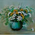 Grażyna Potocka - Pittura a olio di fiori di campo 50-40 cm