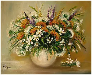 Grażyna Potocka - Wildflowers oil painting