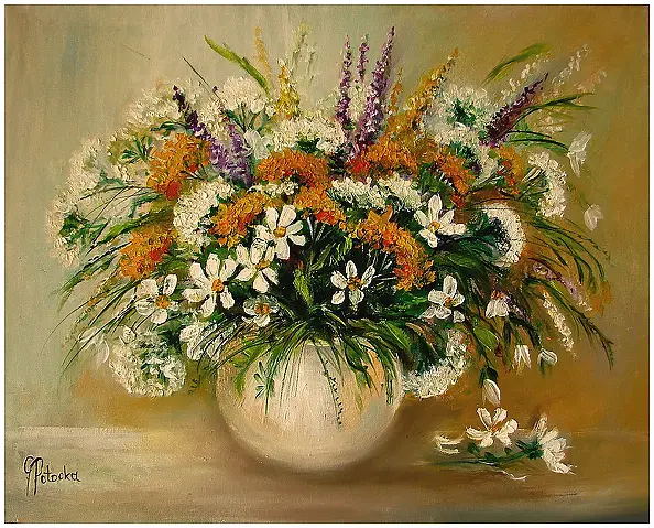 Grażyna Potocka - Wildflowers oil painting