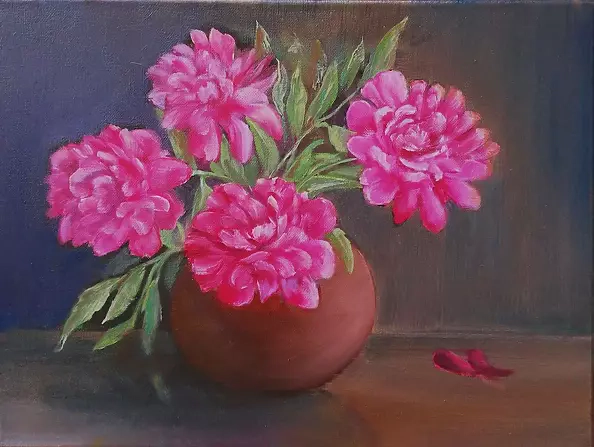 Krzysztof Marek - Flowers in a clay vase