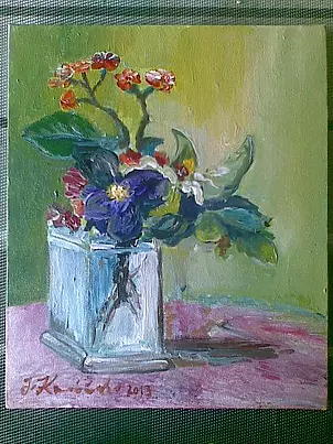 Jacek Kamiński - Kwiaty w kwadratowym dzbanie