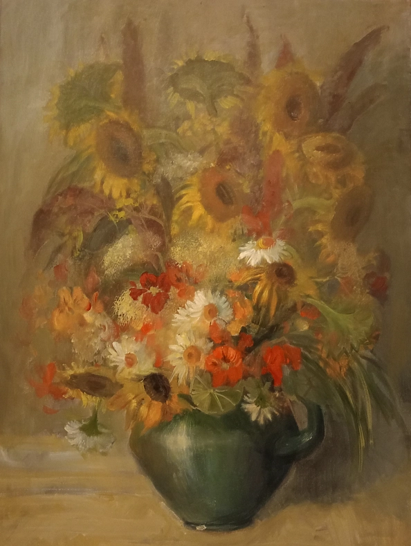 Agnieszka Słowik Kwiatkowska - Flowers in a blue vase