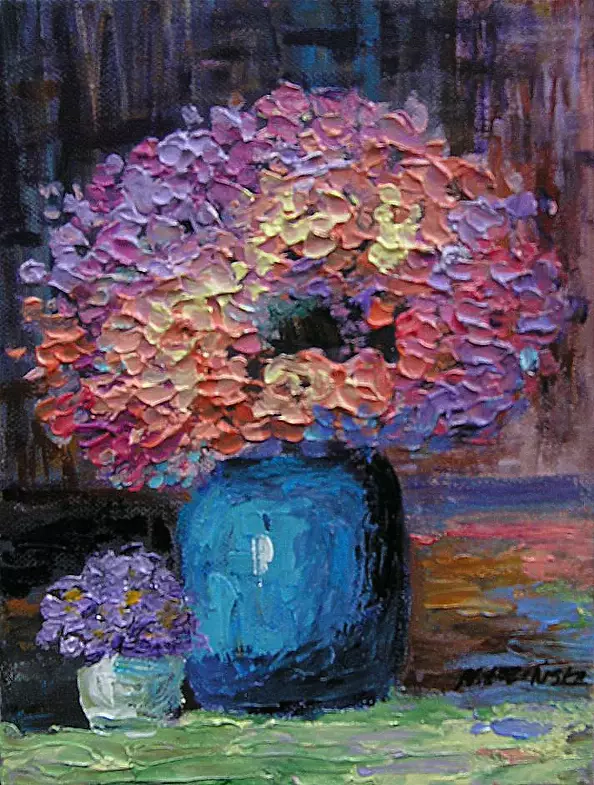 Marlena Łozińska - Flowers in a blue vase