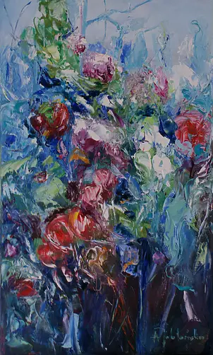 Anna Jabłońska - Flowers in the garden