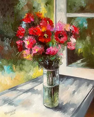 Krzysztof Kłosowicz - "Kwiaty w oknie I"