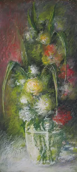   - Kwiaty w szklanym wazonie