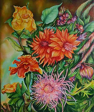 Zenon Gleń - Flowers with a rose