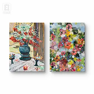 Krystyna Mościszko - Floral composition, acrylic on canvas 30x40x1cm