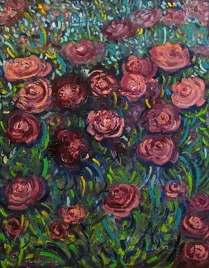 Krystyna Ruminkiewicz - Vibrant floralism. Rose garden.