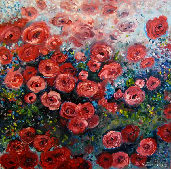 Krystyna Ruminkiewicz - Florism in rose tone