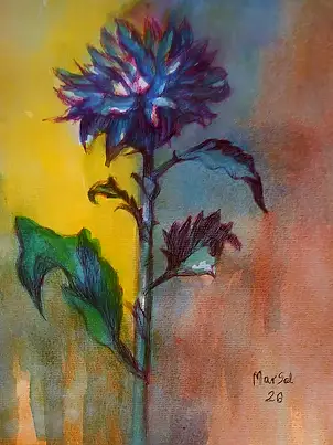 Marzena Salwowska, Polnisches Juni-Blumenbeet 3/ Gras und Blumen, Aquarelle, Tinte - Papier, 24 x 30