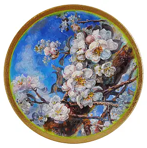 Snieżana Viteckaja, Blooming apple tree, Oil painting - canvas, 25 x 25