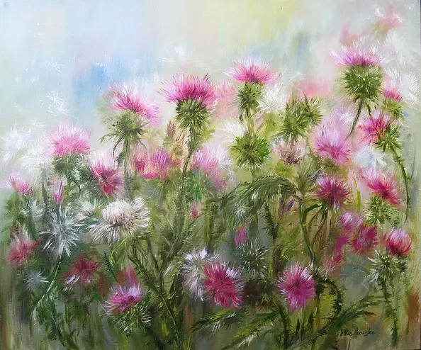 Maria Roszkowska - blooming thistles