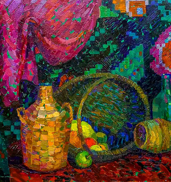 Anastasiia Kurkova, Kwitnący Ornament Krainy, Obraz olejny - płótno, 150 x 85