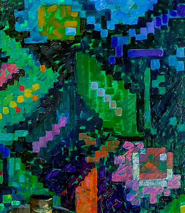 Anastasiia Kurkova, Kwitnący Ornament Krainy, Obraz olejny - płótno, 150 x 85