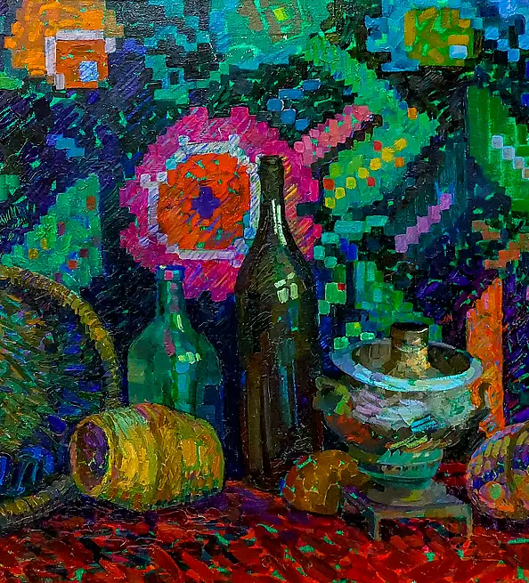 Anastasiia Kurkova, Kwitnący Ornament Krainy, Obraz olejny - płótno, 150 x 85