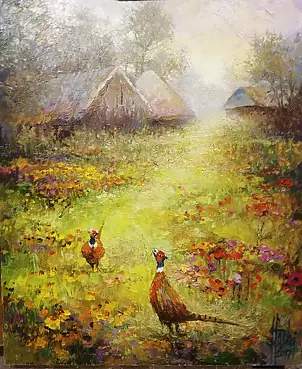 Józef Łącki - MEADOW WITH FLOWERS