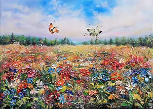Radosław Popek -  MEADOW WITH BUTTERFLIES