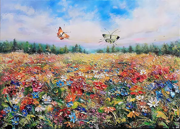 Radosław Popek -  MEADOW WITH BUTTERFLIES