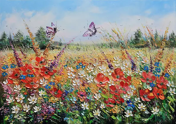 Radosław Popek - ŁĄKA obraz olejny 70x50 cm