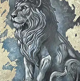 Alicja Walczak, LEW MOC ZWYCIĘSTWA/ LION POWER OF VICTORY, Inne, Obraz akrylowy - płótno, 80 x 120