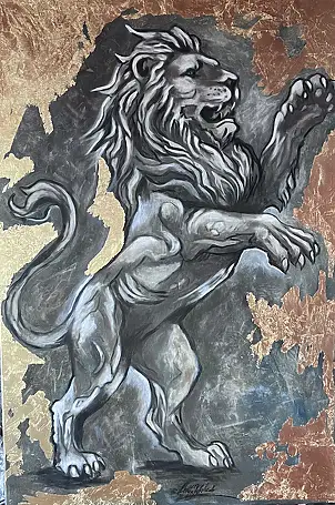 Alicja Walczak, LEONE - POTENZA, Altre, Dipinto acrilico - tela, 80 x 120