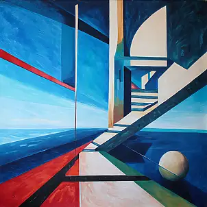 Serge Ra, LIFEBALL, Obraz olejny - płótno, 107 x 110